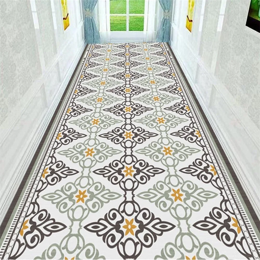 DeMissir Fresh Flowers Printing Classical European Carpets Rugs For Corridor Hallway Customize size - Color: r15