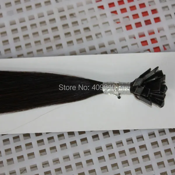 

18"-22" 1g/s100g Italian Prebonded Keratin Flat Tip Hair Extensions 1B# off black 100% Indian  Hair  Free Shipping