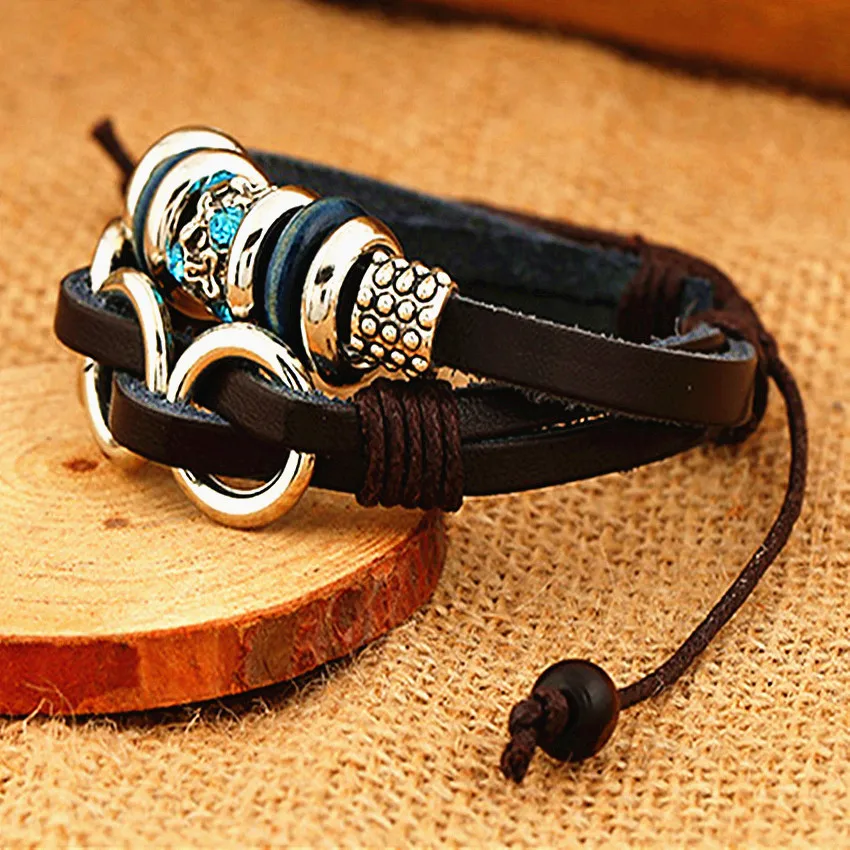 Leather hand made bracelet(6)_