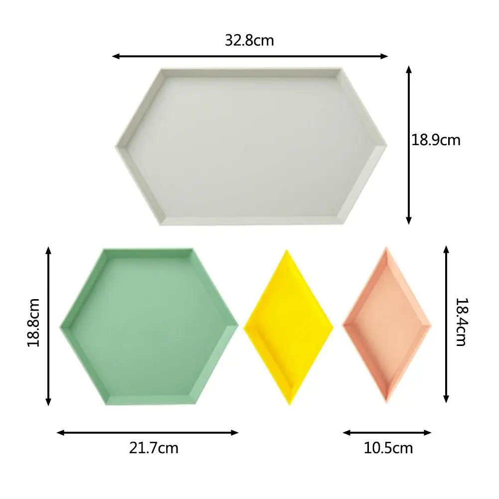 4 шт./компл. Nordic геометрической формы в виде многоугольника, для хранения лотков для рабочего стола, Комбинации лоток для хранения Чай фрукты декоративный поднос Домашний Органайзер