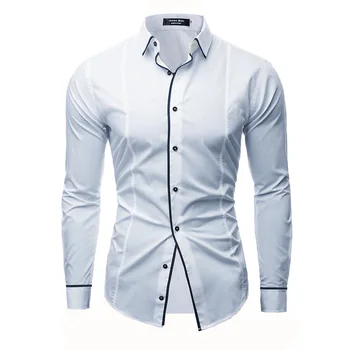 

2020 Autumn Men Shirt Plus Size Casual Long Regular Sleeves Lapel Cotton Blends Patchwork Cardigan Free Shipping