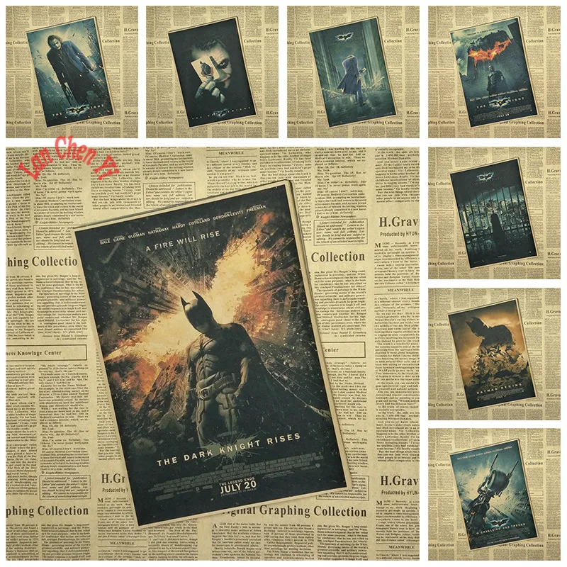 

Batman Series Movie Kraft Paper Poster Old Painting Art Crafts Interior Decoration
