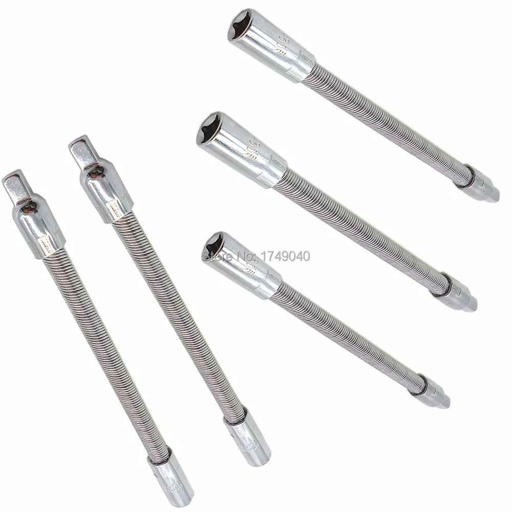 5pc Socket Wrenches Ratchet Extension Flex Bars Spring 1/4" Square