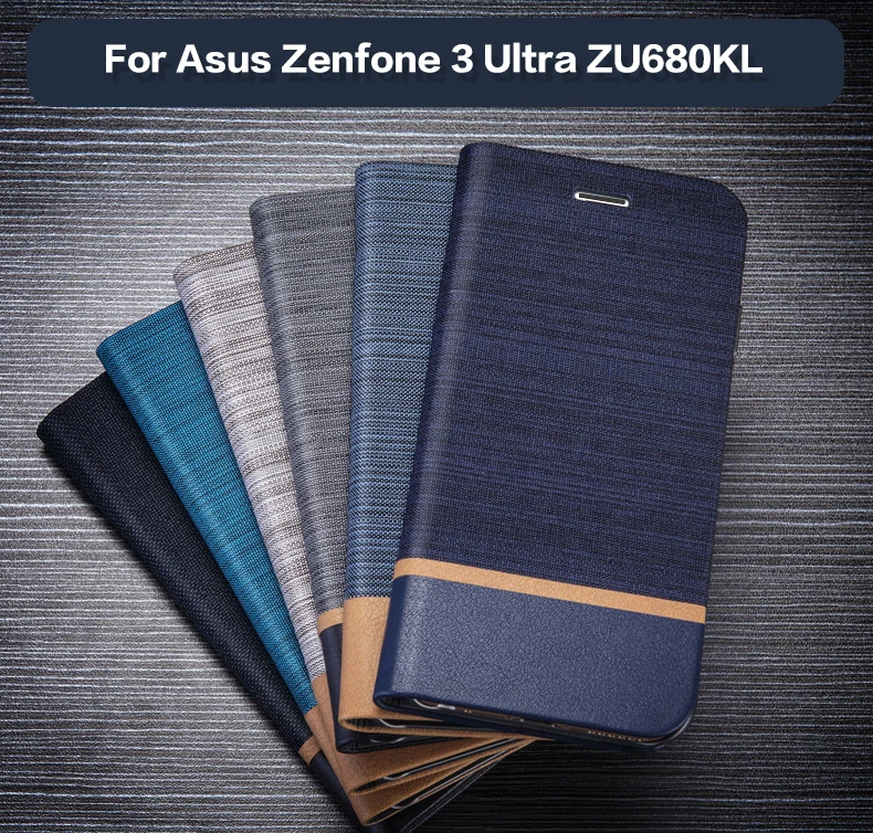 Business Leather Case For Asus Zenfone 3 Ultra ZU680KL Flip Soft Silicone Back Cover Card Slot Book | Мобильные телефоны и