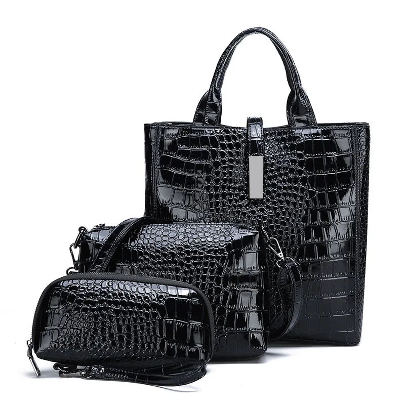 

3pcs/Set Leather Bags Alligator Handbags Women Famous Brand Shoulder Bag Female Casual Tote Women Messenger Bag Bolsas Feminina