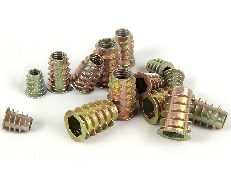 M4 M5 M6 M8 M10 Zinc Alloy Thread For Wood Insert Nut Flanged Hex Drive