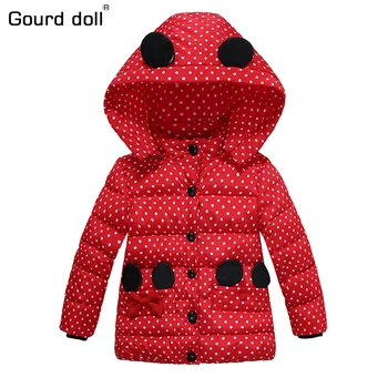 

2017 Baby Girls Coat Winter New Cute Children Super warmHooded Jacket Kids Thicken Cotton Outerwear Cartoon Jackets For Girl