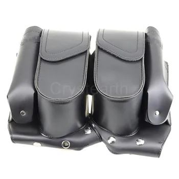 Motorcycle Black Crash Bar Saddlebag Guard Bag With Water Bottle Holder For 1993-later Harley Touring Road Glide FLH FLTR FLHR Motorcycle Black Crash Bar Saddlebag Guard Bag With Water Bottle Holder For 1993-later Harley Touring Road Glide FLH FLTR FLHR