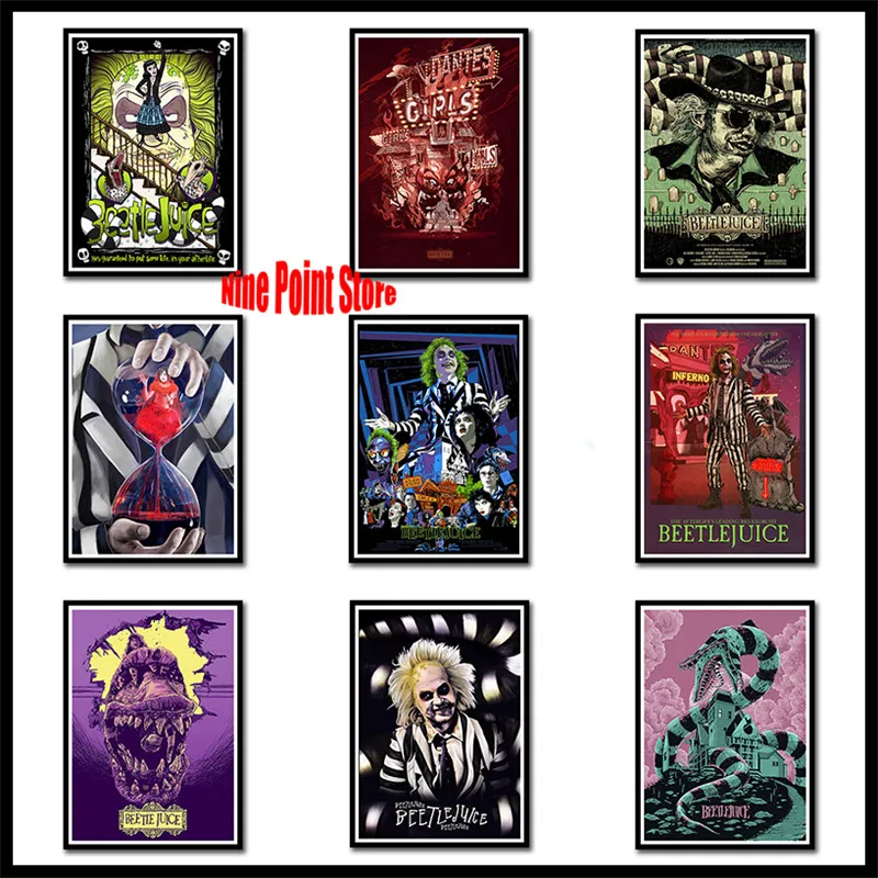 Classic horror film Beetlejuice Coated paper Poster Home Wall Decor Paingting Sticker Bar Children Room 42*30cm | Дом и сад