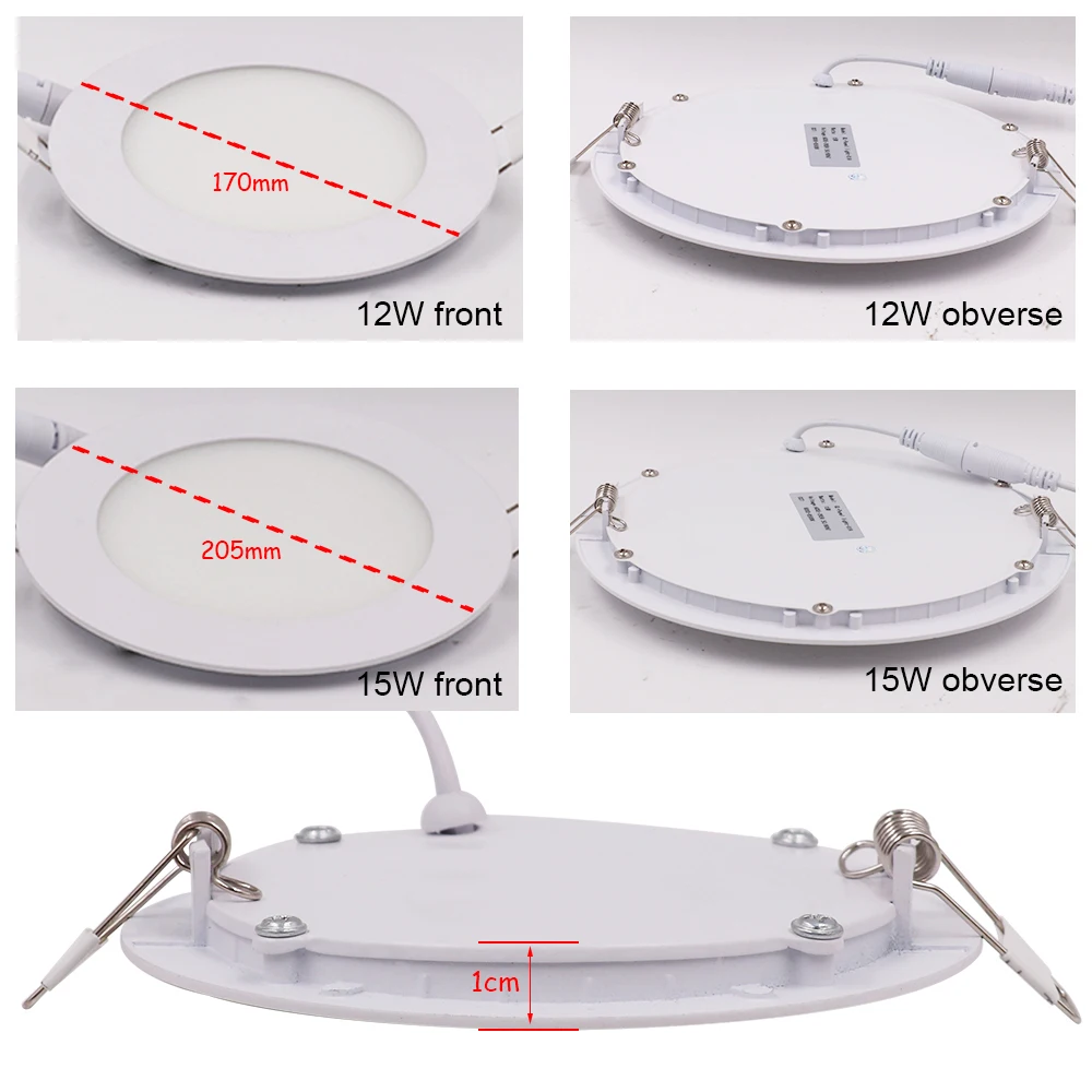 Светодио дный вниз свет Панель теплый белый свет потолок Панель лампы 3 Вт 6 Вт 9 Вт 12 Вт 15 Вт 25 Вт светодио дный освещение для домашнего декора