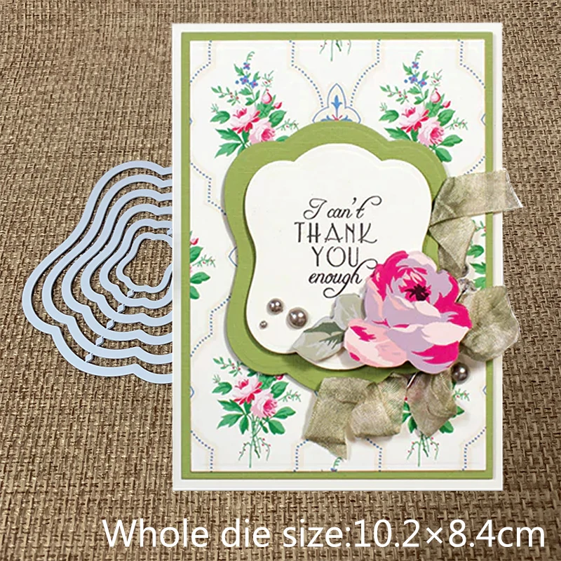 

New Design Craft Metal Cutting Dies 6pcs Irregular wavy oval frame Scrapbooking Album DIY Paper Card Craft Embossing Die Cuts
