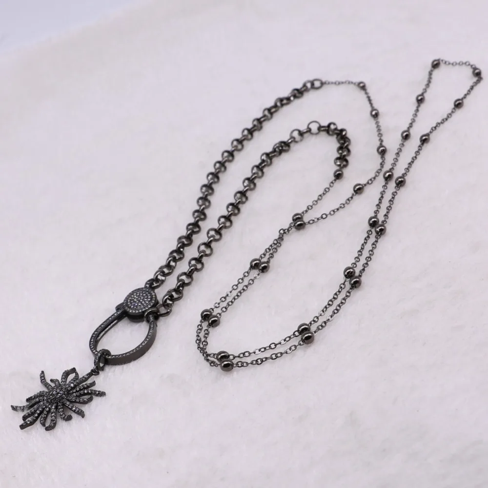 Комплект из 2 предметов, модный микро-паве циркон ожерелье металлическое ожерелье с подвеской высокого качества ювелирных изделий цепи necklace3517