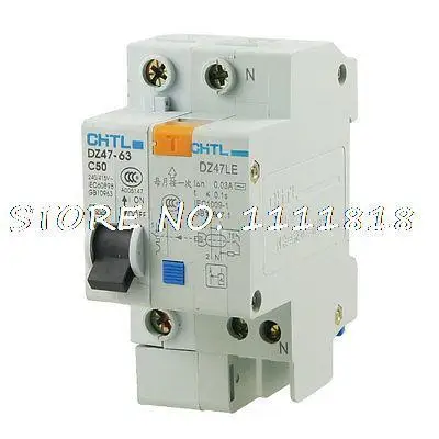 DZ47 63 C50 50A Overload Protection Earth Leakage Circuit Breaker 1P+N ...