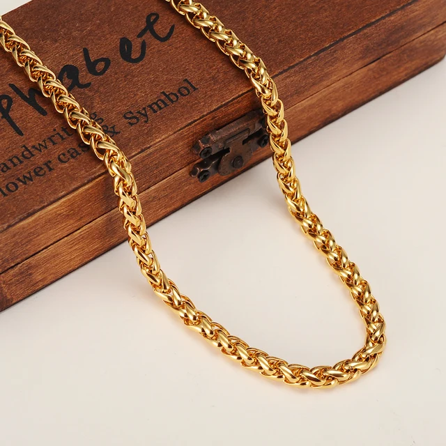 Bangrui Chain For Men 6MM Long Chain Twisted Necklace Mens Jewelry