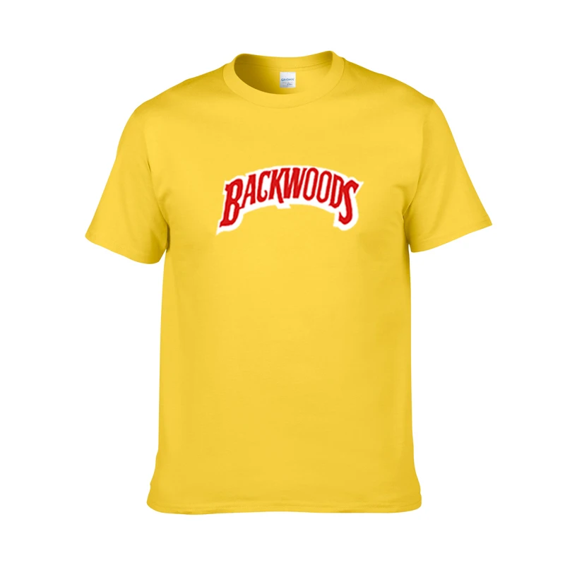 Новая летняя мужская футболка с принтом BACKWOODS модная коротким рукавом и круглым