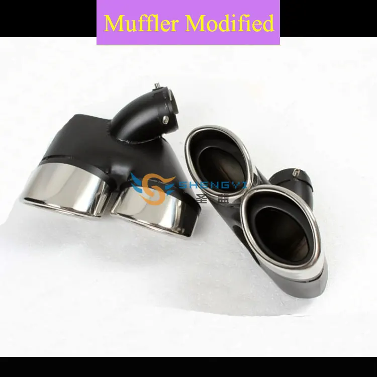 High Quality! Car Rear Stainless Steel Double Out Exhaust Muffler Tips