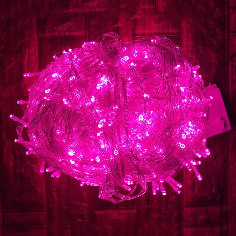 Thrisdar 100 м 800 светодиодный Рождественский Сказочный светильник гирлянда 8 режимов Открытый сад патио Свадьба вечеринка праздник светильник AC220V - Испускаемый цвет: Pink