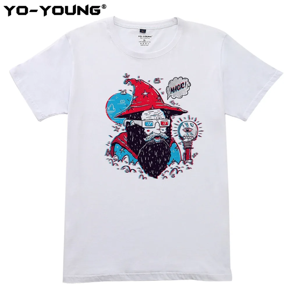 

Yo-Young Women T Shirts Funny Wizard Magic 3D Print 100% 180g Combed Cotton Unisex Casual Summer Top Tee Shirts Customized