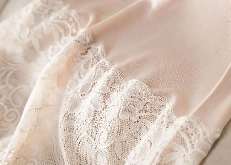 100% Silk Knit Stretchy Lace Full Slip Sleepwear Chemise Adjustable Strap SG323