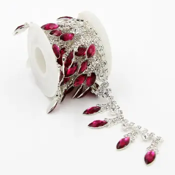 

5Yards Sew On Rhinestone Trims Tassel Fringe Chain Wedding Dress Clothes Applique