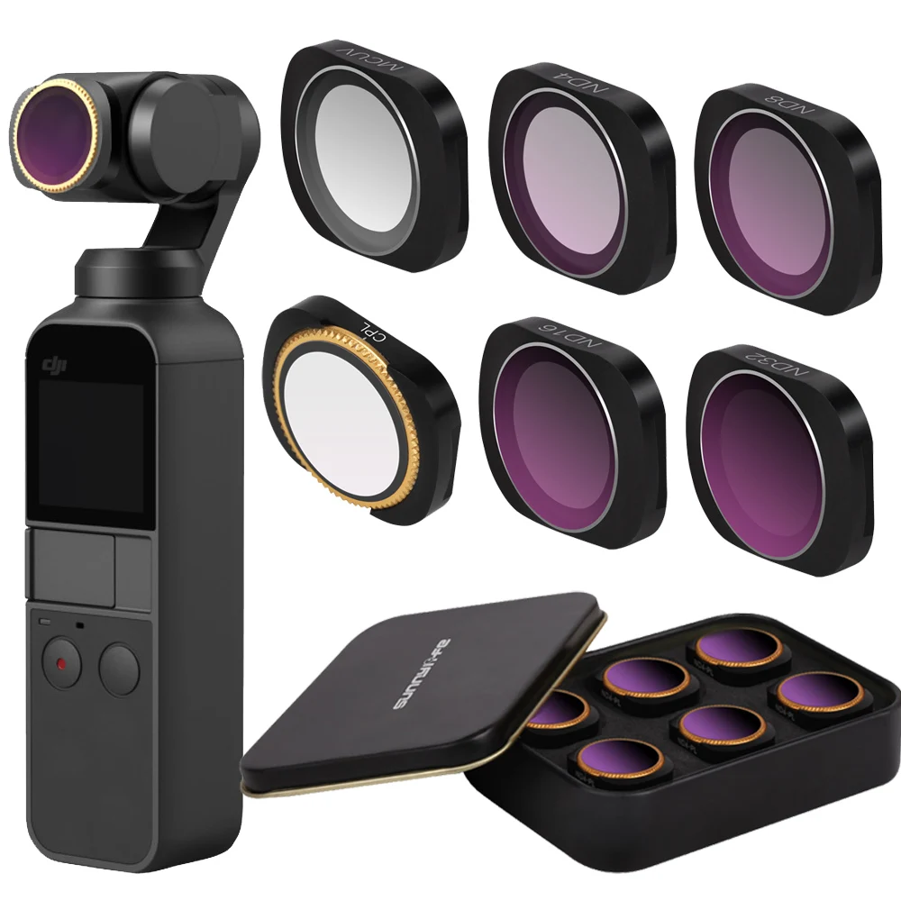 

New OSMO Pocket Camera Filter MCUV+CPL+ND4+ND8+ND16+ND32 Neutral Density Filters Set For DJI Osmo Pocket Optical Glass Lens