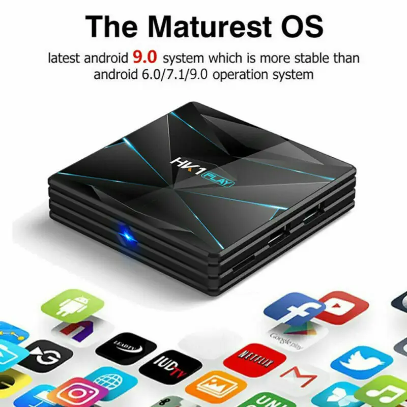 HK1 Plus Android 9.0 Smart TV Box 2+16G S905X2 Quad Core Dual WIFI 4K Set Top Box UK EU US AU