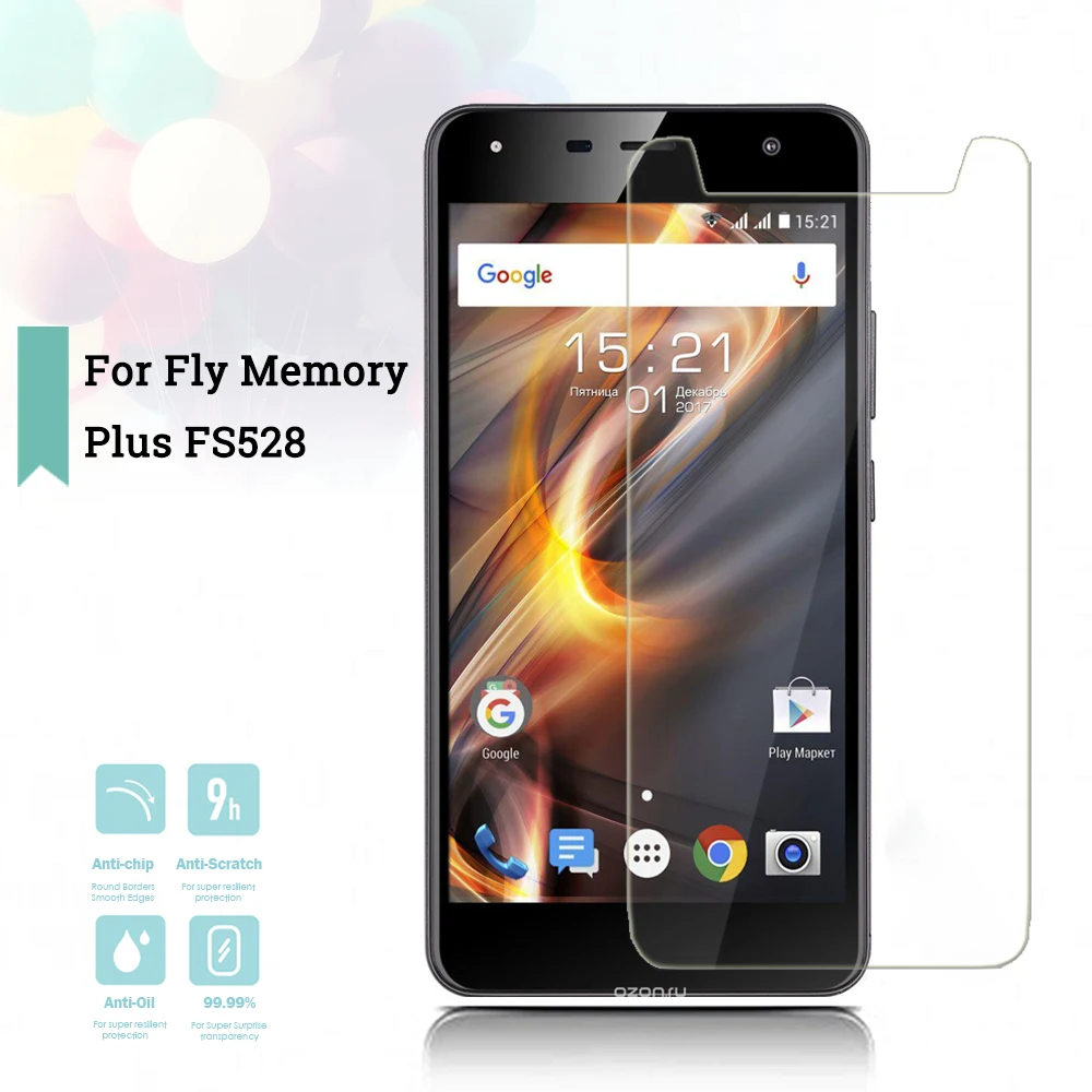 2.5D 0 26 мм ультратонкое закаленное стекло Fly Memory Plus FS528 защитное для экрана