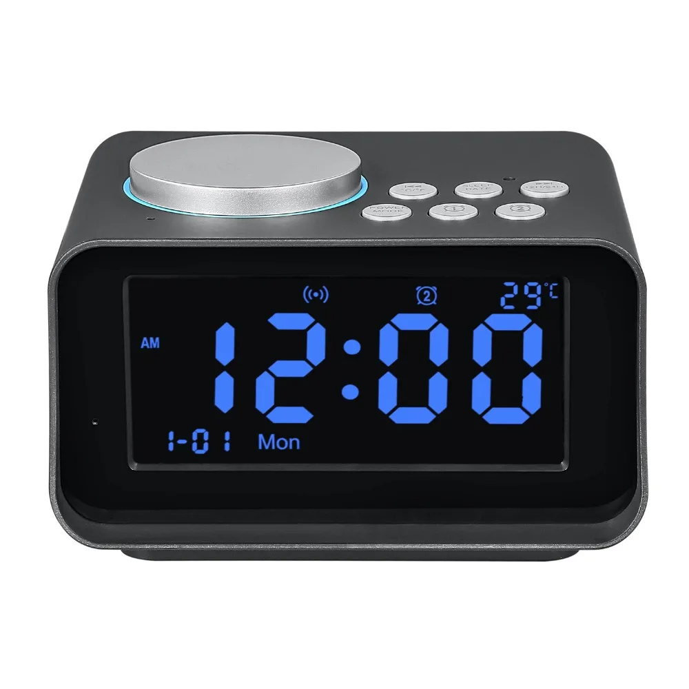 CYBORIS Digital Alarm Clock Radio Bluetooth Speaker with TF Card Slot