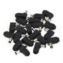 Черный и серебристый пайки 5,5x2,1 мм штекер 90 градусов правый угол L Джек DC разъем питания Блок адаптеров 20