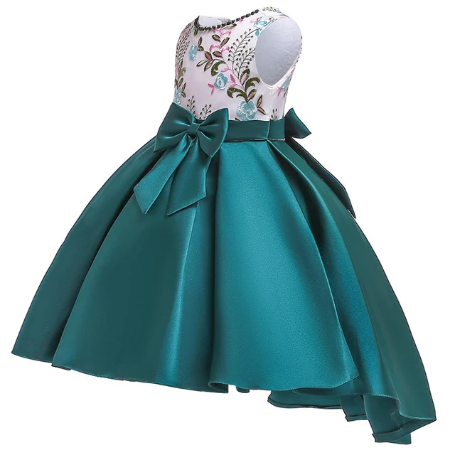 2019 Flower Girls dress for Girls Kids Clothing Beaded embroidery Wedding Girls Dresses for Children Party Trailing Custumes