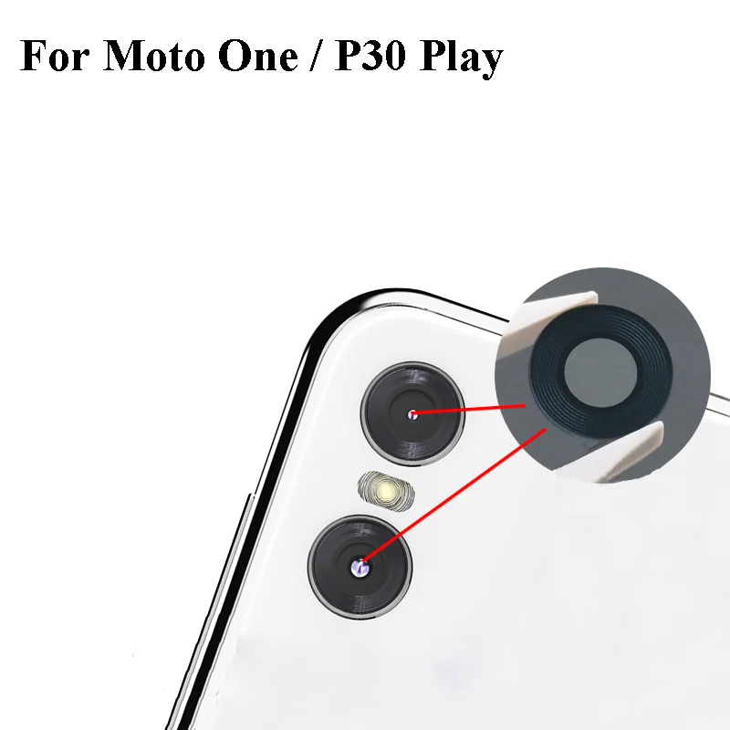 

2PCS High quality For Moto One / P30 Play Back Rear Camera Glass Lens Repairment Repair parts test good P 30 Play