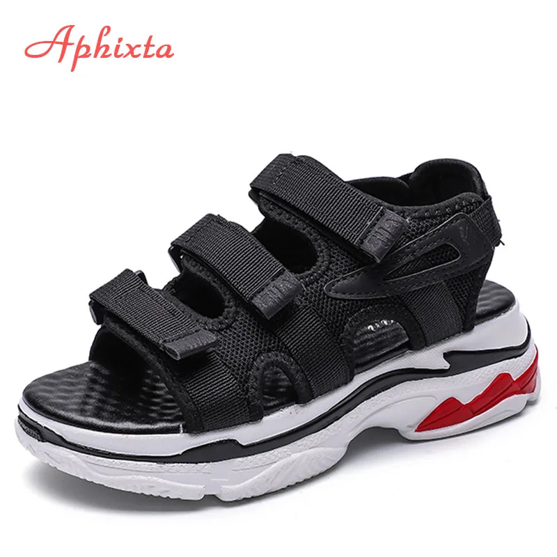 

Aphixta Heels Wedge Sandals For Women Hook & Loop Fashion Student Girl Platform Shoes Women Bling Gladiator Sandals For Female