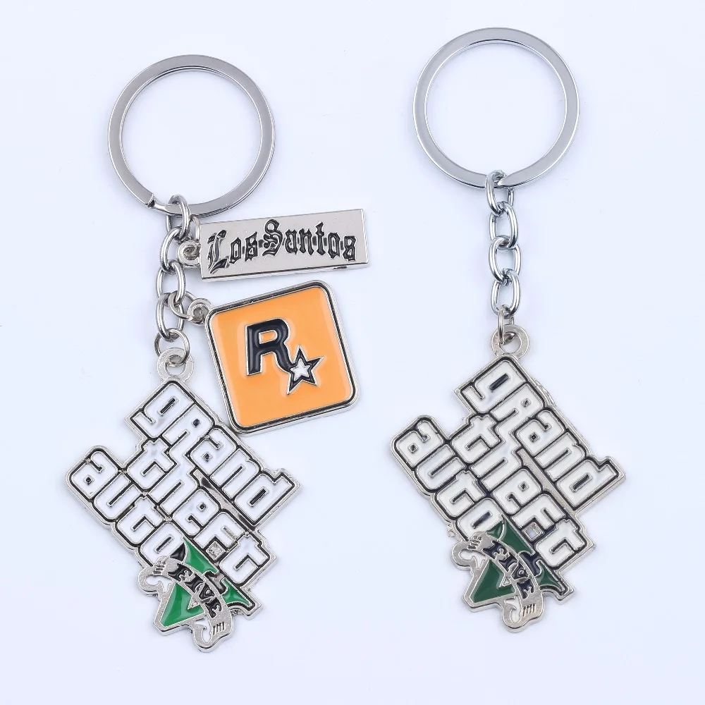 

Fashion GTA 5 Game keychain Grand Theft Auto 5 Key Chain For Fans Xbox PC PS4 Game Rockstar Key Ring Holder Llaveros