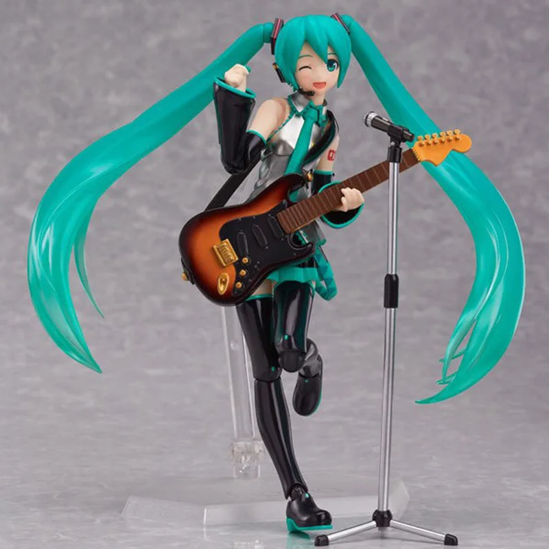 

Free Shipping 6" Volcaloid Hatsune Miku with Guitar Ver. Boxed 14cm PVC Action Figure Collection Model Doll Toy Figma 200