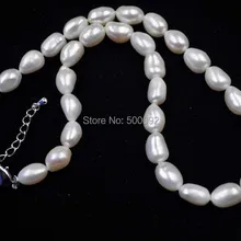 1" 8-9*10-13 мм белый барокко жемчужное ожерелье для женщин