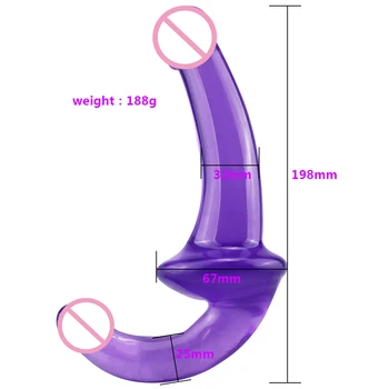 Strapon Dildo Realistic Dick Toy Sex Toys for Women Jelly Dildo Double Head Soft Silicone Vagina Anal Massager for Gay Lesbian 5