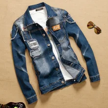 TIGER KNIFE2017 font b Men b font Vintage Denim Jacket New Fashion Slim Fitness font b