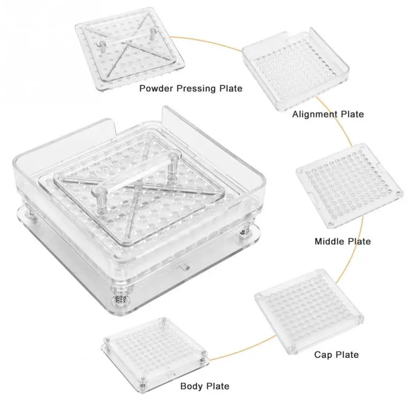

Capsule Filling Manual Machine Empty Capsule Plates 100 Holes Manual Vitamins Powder Pressing Plate Capsules Filling Tool 0#