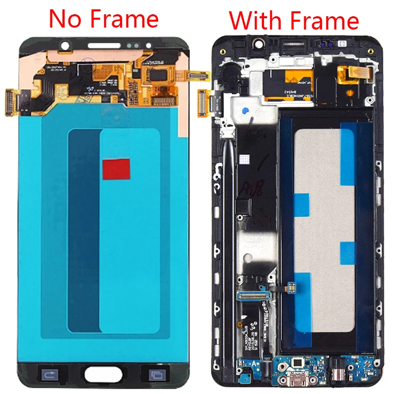 Original Amoled N920C LCD For Samsung Galaxy Note 5 LCD Frame Touch Screen Assembly SM-N920F LCD Display Screen With Burn Shadow