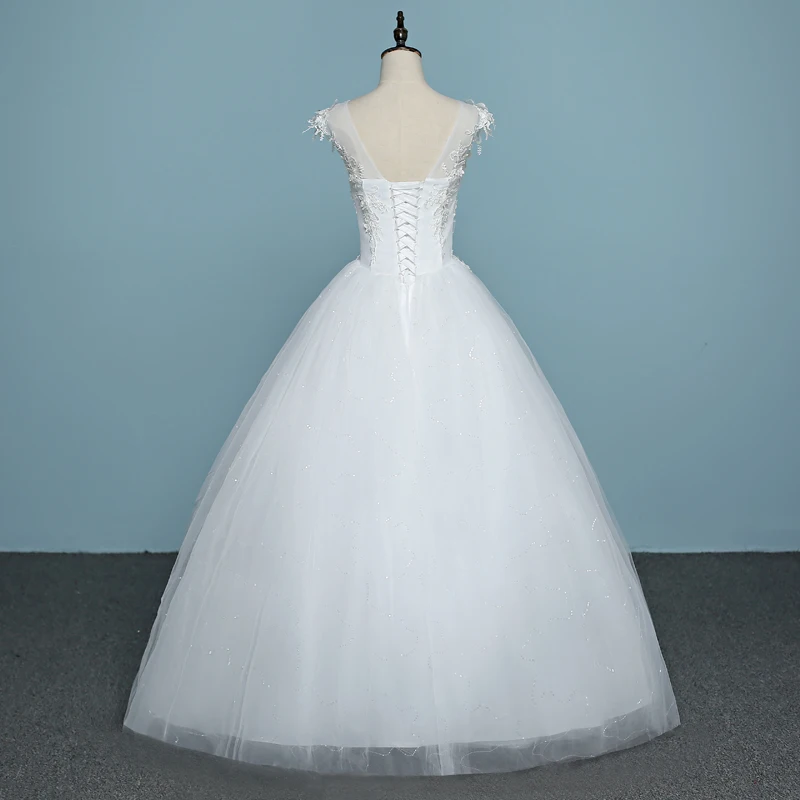 Vestido de noiva simples sem mangas, vestido