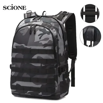 

USB Military Backpack Tactical Bag Camoufalge Travel Bags Rucksack Outdoor Backpacks Men School Mochila Hiking Camping XA784WA
