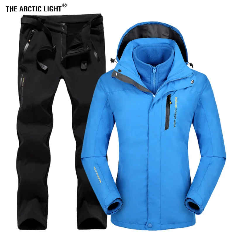 Женский лыжный светильник, лыжная куртка для походов, кемпинга, спорта, флисовая зимняя ветровка, куртка, теплые флисовые штаны, комплекты