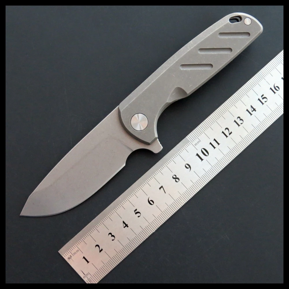 Дешевый BJL Оптовая Продажа Отдых на природе Охота Ножи D2 Сталь лезвие Tc4 Титан Ручка складной Открытый EDC инструмент Острый Ножи EF901