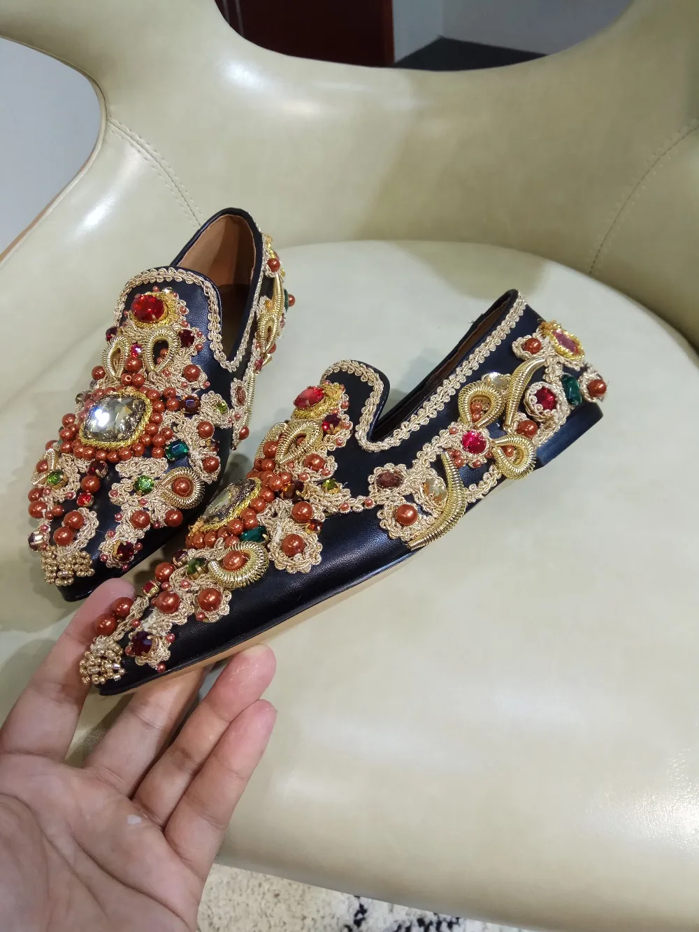 As Cuero Superficial Zapatos Punta as Otoño Casual Nuevo Marea Diseñador Pisos Primavera Lazy Estrecha Mocasines Retro Pics 2018 Flats Mujer Pics wqvxxXTt