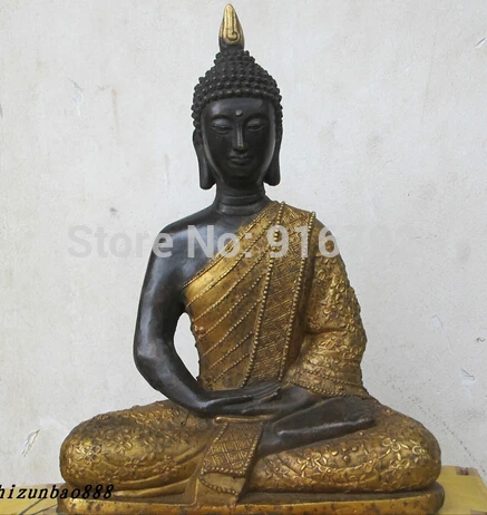 

Wholesale price****12"Thailand Thai Bronze Gilt Ayutthaya Maitreya Sakyamuni Buddha Ru Lai Statue