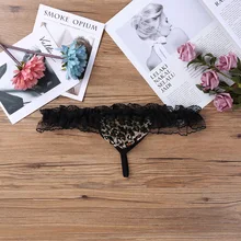 Сексуальное белье Бикини с открытой спиной для мужчин, нижнее белье для пениса, нижнее белье с низкой посадкой, кружевные стринги с рюшами, трусики с мешочком, горячее нижнее белье