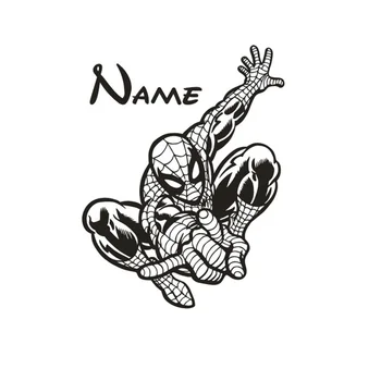 

Vinyl Spiderman Customs Name Removable Cartoon Poster Decals Wall Stickers for Kids Rooms Decoration Size 72x56cm