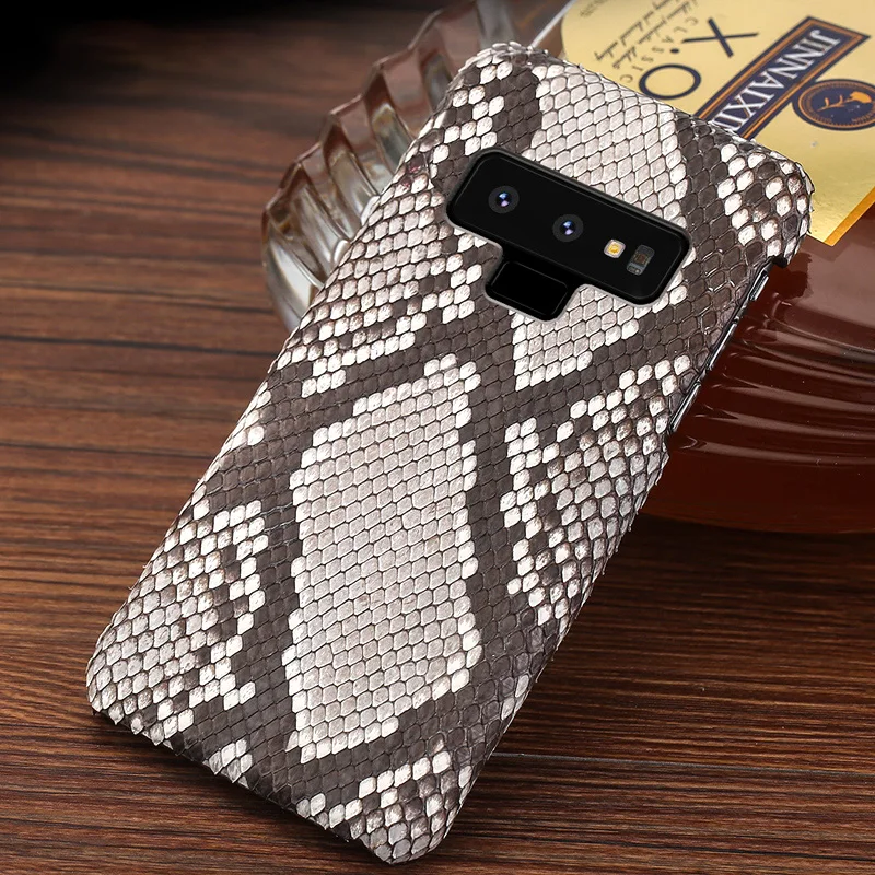 

Natural Python Skin Phone Case For Samsung Note 8 9 Genuine Leather For Galaxy S6 S7 Edge S8 Plus A5 A7 2017 A8 A9 J5 J7 case