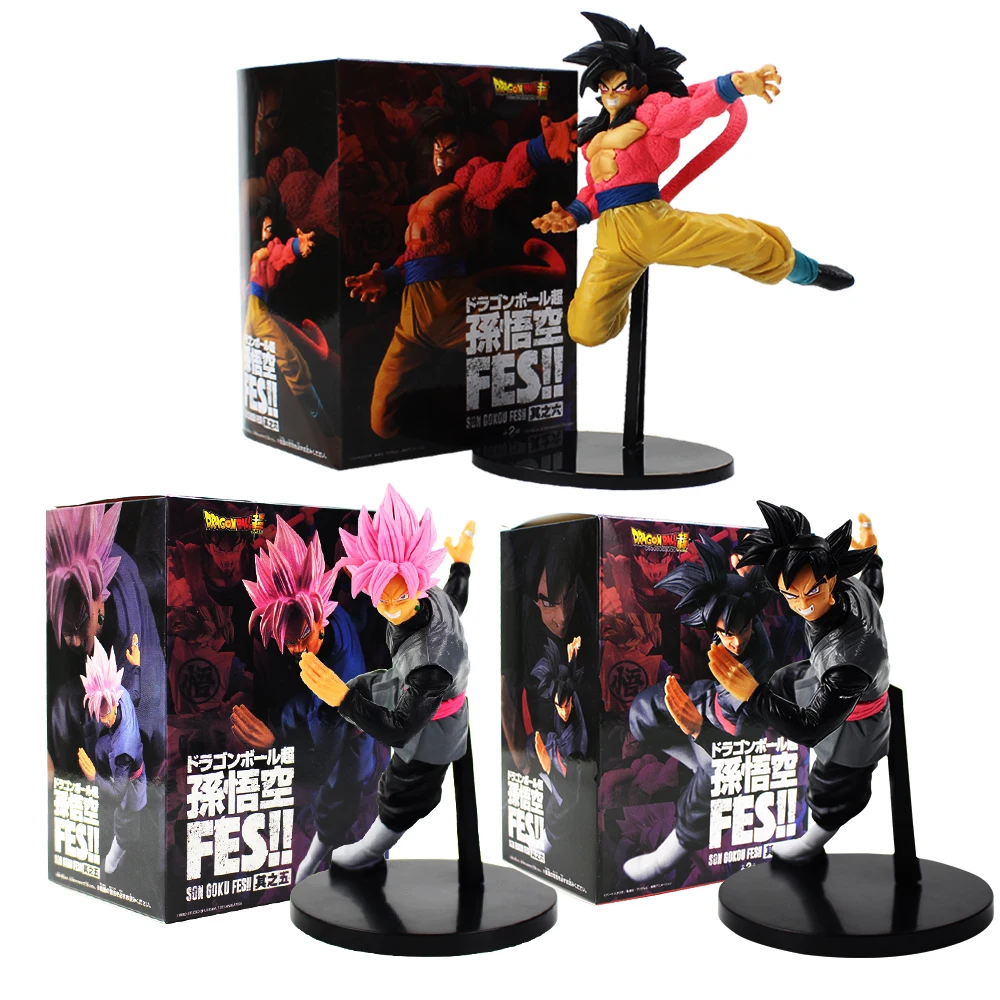 

20cm 3 style Dragon Ball Son Goku Figure Toy Black Goku Rose Hair Battle Ver Model Doll