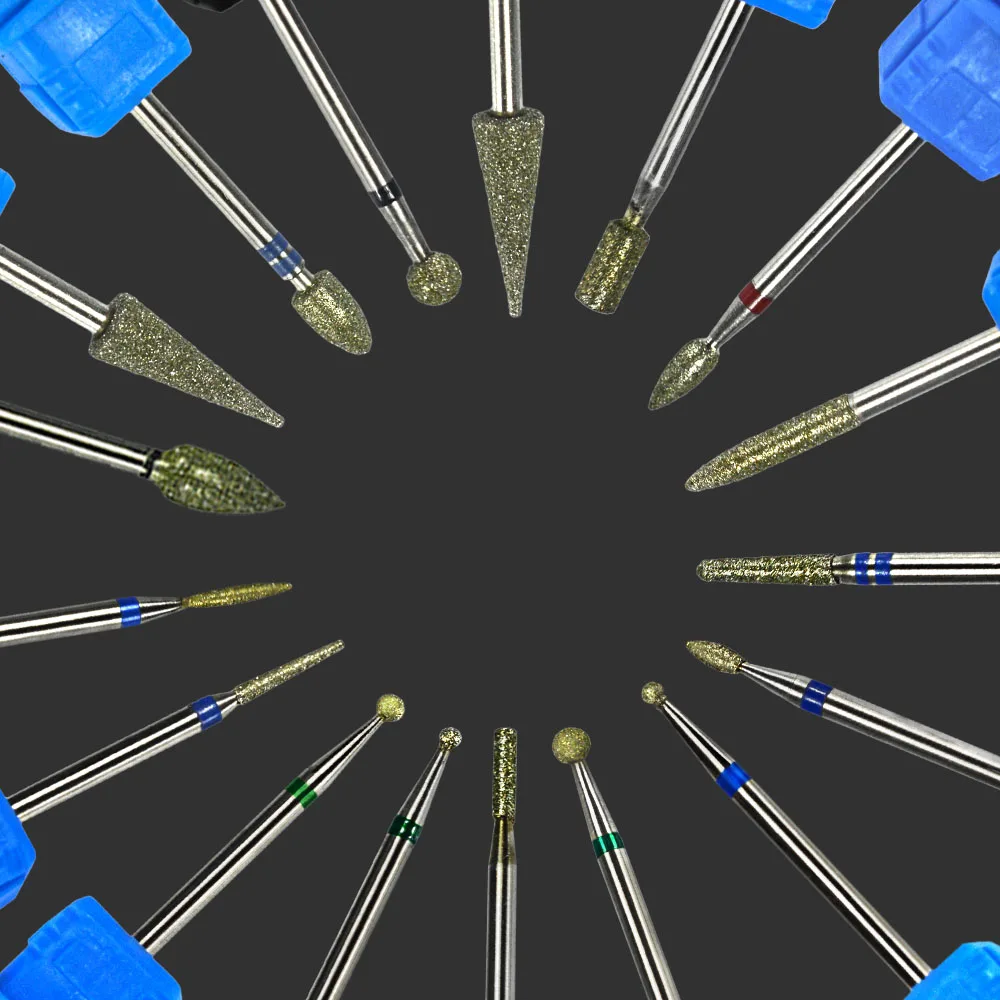 

17 Types Diamond Nail Drill Bit Rotary Burr Milling Cutters Manicure Grinding Head Nail Drill Machine Accessories Bits BEJG01-17